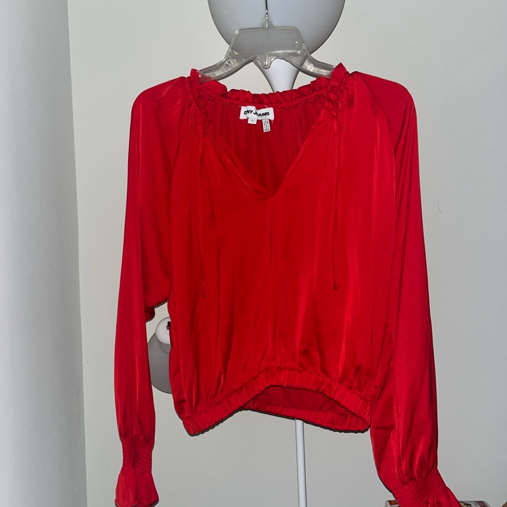 DKNY Bold Red Blouse